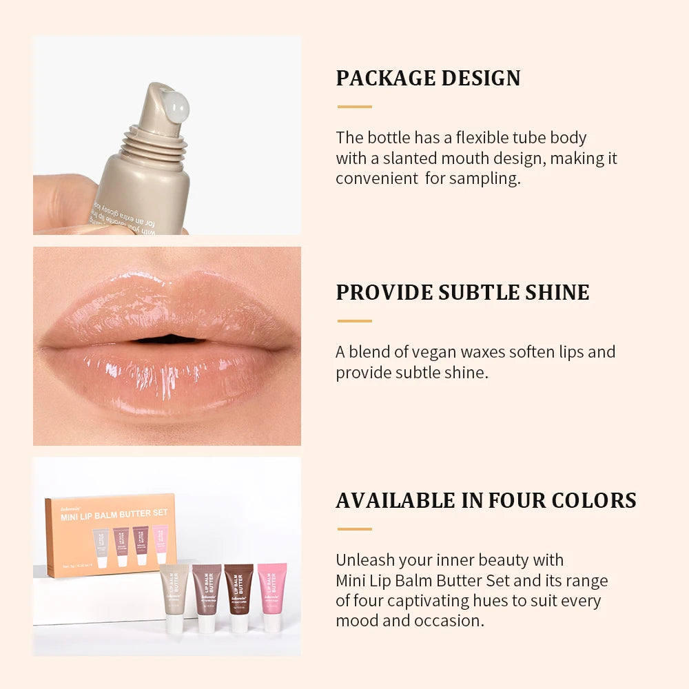 Summer Butter Mini Lip Balm Travel Kit Buttery Moisturizing Tinted Lip Balm Watery Multi-color Lipstick For All Skin Types