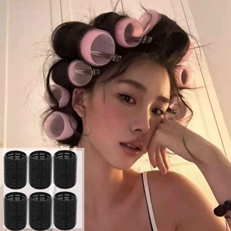 4-8pcs Hair Rollers Self Grip Hook Hair Curlers Roller Bangs Salon No Heat Volume Self-adhesive Hook Curlers Hair Styling Tools