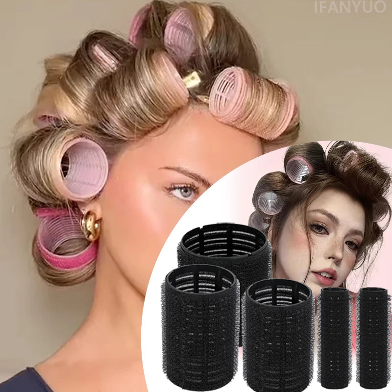 4-8pcs Hair Rollers Self Grip Hook Hair Curlers Roller Bangs Salon No Heat Volume Self-adhesive Hook Curlers Hair Styling Tools